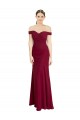 Cheap Off the Shoulder Long Chiffon Prom Dress with Pleats UK