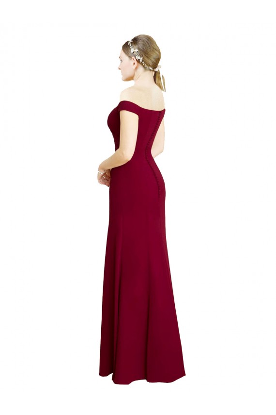 Cheap Off the Shoulder Long Chiffon Prom Dress with Pleats UK