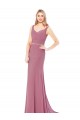 Cheap Long Slim Chiffon Prom Dress with Beaded Waist UK