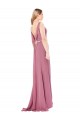 Cheap Long Slim Chiffon Prom Dress with Beaded Waist UK