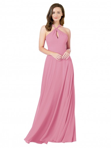 Cheap Chiffon Prom Dress with Keyhole Front UK