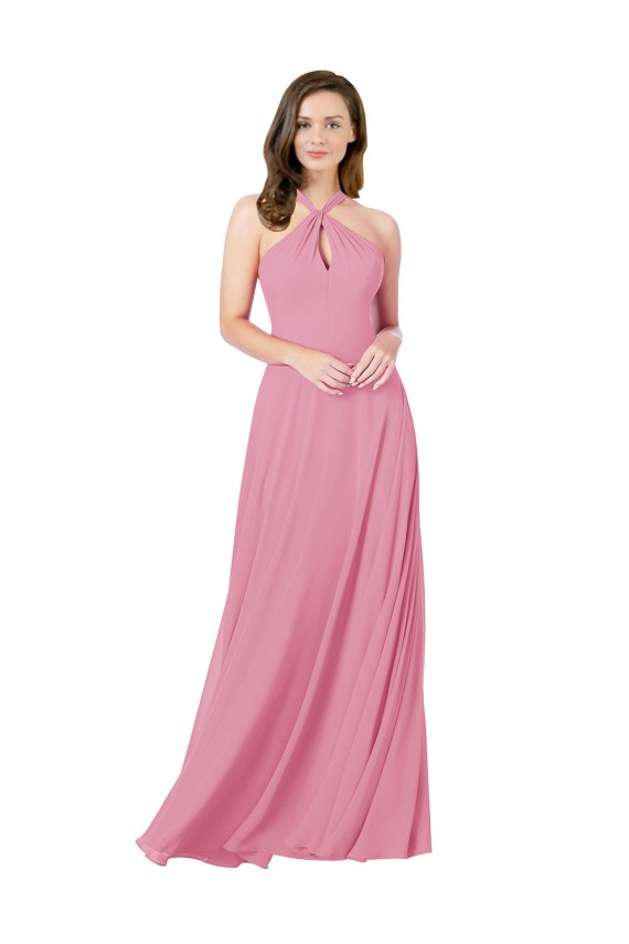 Cheap Chiffon Prom Dress with Keyhole Front UK