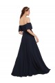 Cheap Off the Shoulder Floaty Sleeves Chiffon Prom Dress with High Slit UK