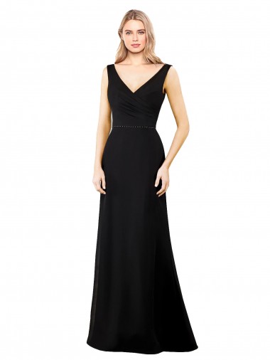 Cheap V-Neckline Chiffon Prom Dress with Draped Bodice UK