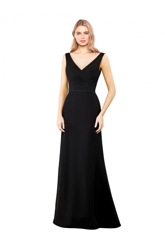 Cheap V-Neckline Chiffon Prom Dress with Draped Bodice UK