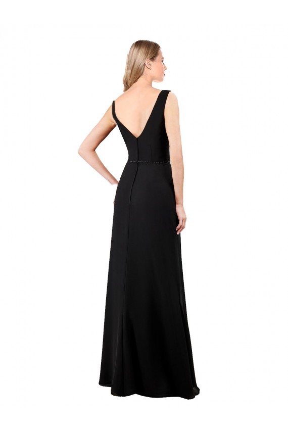 Cheap V-Neckline Chiffon Prom Dress with Draped Bodice UK