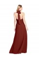 Cheap Slim High Neck Halter Fitted Open Back Chiffon Prom Dress UK