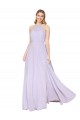 Cheap High Neck Halter Shirred Chiffon Prom Dress UK