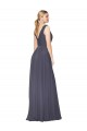 Cheap Floor Length High Neck V-Back Chiffon Prom Dress UK