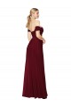 Cheap Shirred Sweetheat Neckline Off the Shoulder Long Chiffon Prom Dress UK