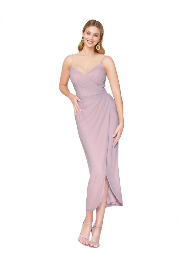 Cheap Short Knee Length Chiffon Wrap Cocktail Prom Dress / Homecoming Dress with Straps UK