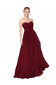 Cheap Draped Strapless Long A-Line Chiffon Prom Dress UK
