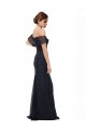 Cheap Off the Shoulder Long Lace Prom Dress with Flutter Sleeves UK