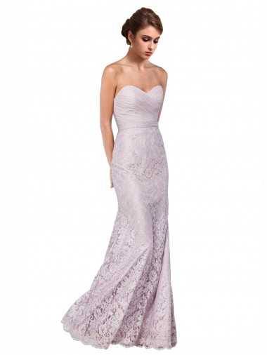 Cheap Floor Length Fitted Sweetheart Lace Prom Dress UK