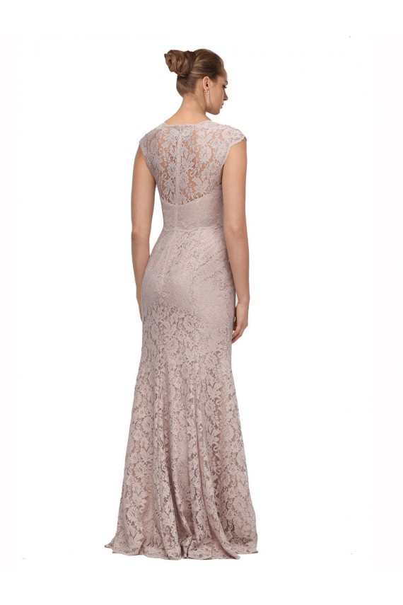 Cheap Sweetheart Neckline Cap Sleeves Lace Prom Dress with Twist UK