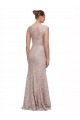 Cheap Sweetheart Neckline Cap Sleeves Lace Prom Dress with Twist UK