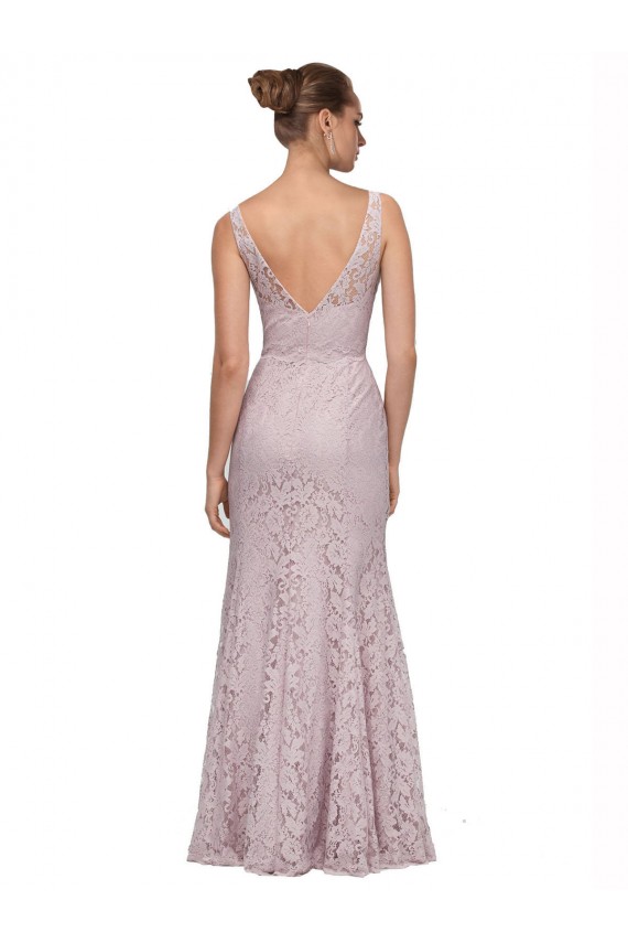 Cheap Lace V-Neckline Long Full Length Prom Dress UK