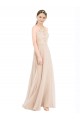 Cheap High Halter Neck Illusion Lace Prom Dress with Chiffon Skirt and Keyhole Back UK