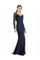 Cheap Illusion Long Sleeves Lace Prom Dress with Sheer Keyhole Back UK