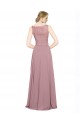 Cheap Long A-Line Chiffon Prom Dress with Sleeveless Lace Crop Top UK