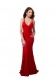Cheap Low Back V-Neckline Floor Length Lace Prom Dress UK