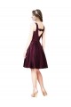 Cheap Classic Knee Length Satin Cocktail Prom Dress / Homecoming Dress with V Back and Bow Detail UK