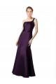 Cheap Long Ruched Neckline One Shoulder Satin Prom Dress UK