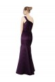 Cheap Long Ruched Neckline One Shoulder Satin Prom Dress UK