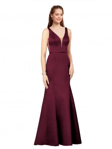 Cheap Sexy Satin Prom Dress with Side Cutouts UK