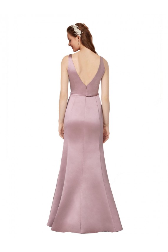 Cheap Sexy Satin Prom Dress with Side Cutouts UK