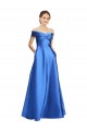 Cheap Sleeveless Off the Shoulder Ball Gown Satin Prom Dress UK