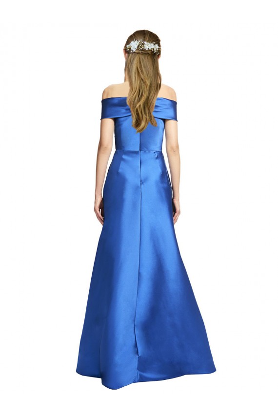 Cheap Sleeveless Off the Shoulder Ball Gown Satin Prom Dress UK