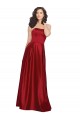 Cheap Strapless Satin Prom Dress with Beaded Pocket and Soft Pleating UK