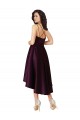 Cheap Elegant High Low Satin Prom Dress with Criss Cross Back UK