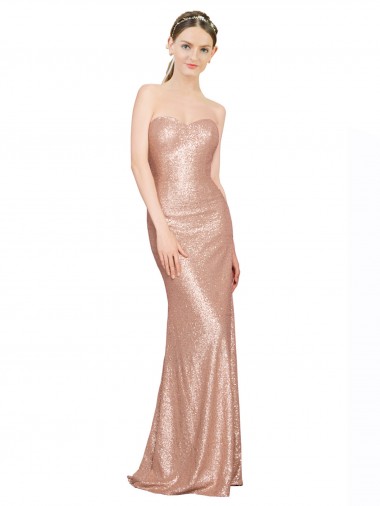 Cheap Sweetheart Full Length Long Sequin Prom Dress UK