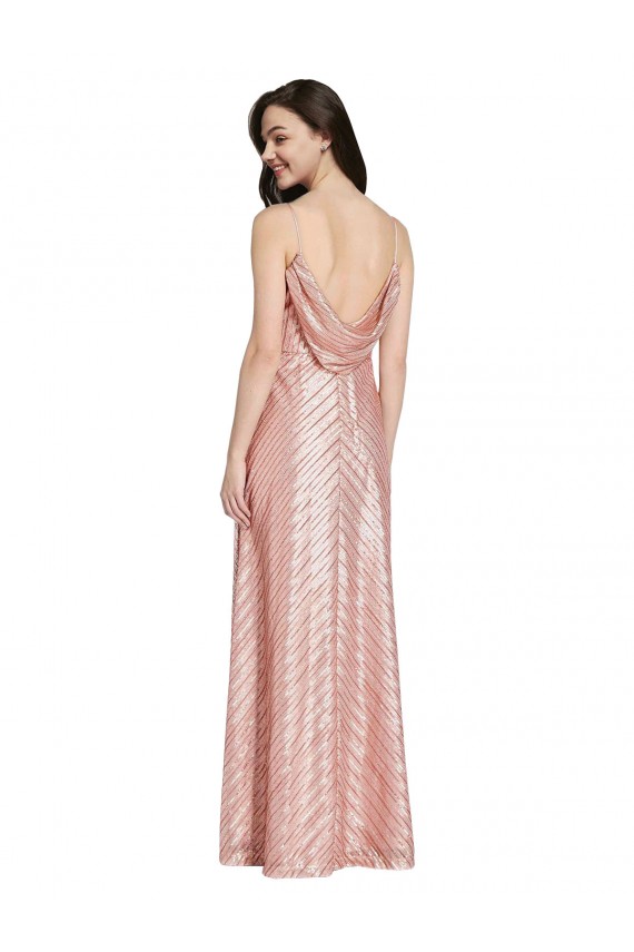 Cheap High Neck Low Back Sparkling Sequin Prom Dress UK