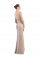 Cheap Faux Surplice V-Neck Slim Sparkling Sequin Prom Dress UK