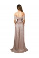 Cheap Strapless Scoop Neck Off the Shoulder Long Sequin Prom Dress with High Slit UK