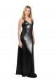 Cheap Full Length A-Line Sequin Prom Dress with Spaghetti Straps V-Neckline UK