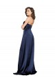 Cheap Knotted Sweetheart Silky Satin Prom Dress with High Side Split UK