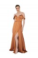 Cheap Silky Satin Prom Dress with Bustier Bodice UK