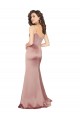 Cheap Floor Length Silky Satin Prom Dress with Front Skirt Slit UK