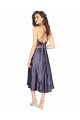 Cheap Midi Length Silky Satin Cocktail Prom Dress / Homecoming Dress with Open Tied Back UK