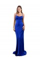 Cheap Open Back Cowl Neck Long Silky Satin Prom Dress UK