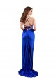 Cheap Open Back Cowl Neck Long Silky Satin Prom Dress UK