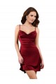 Cheap Midi Length Cowl Neck Silky Satin Short Cocktail Prom Dress / Homecoming Dress UK