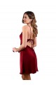 Cheap Midi Length Cowl Neck Silky Satin Short Cocktail Prom Dress / Homecoming Dress UK