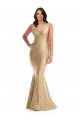Cheap Shirred Shoulder Silky Satin Mermaid Prom Dress UK