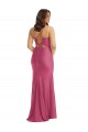 Cheap Cowl-Neck Open Tie-Back Silky Satin Mermaid Prom Dress with Frong Slit UK