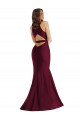 Cheap Plunge Neckline Cutout Low Back Silky Satin Mermaid Prom Dress UK